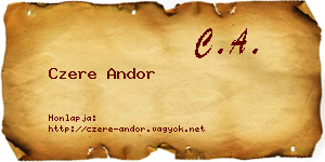 Czere Andor névjegykártya